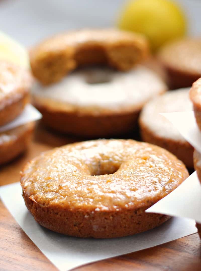 Paleo Lemon Poppy seed baked glazed Donuts 