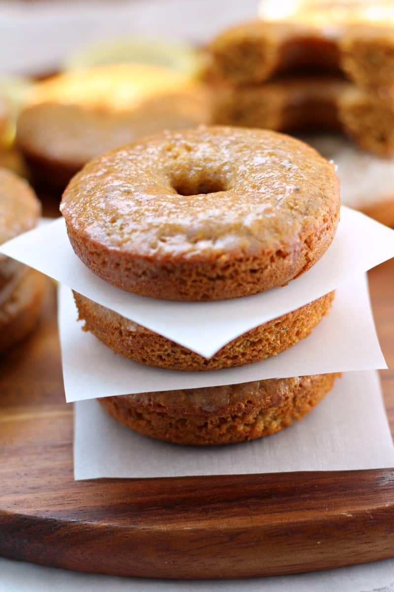 Paleo Lemon Poppy seed Glazed Donuts 