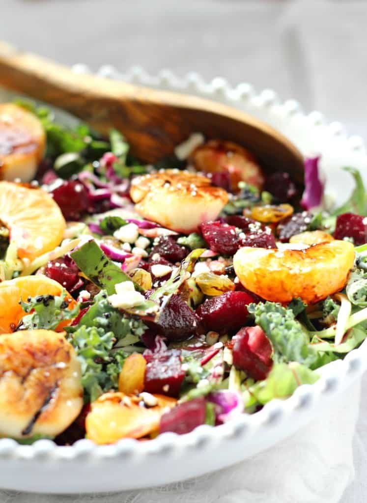 Scallops in Honey Citrus Balsamic with Superfood Salad