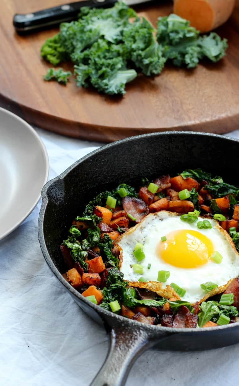 sweet potato bacon kale hash whole30