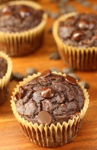 Chocolate chocolate chip banana muffins - grain free and paleo