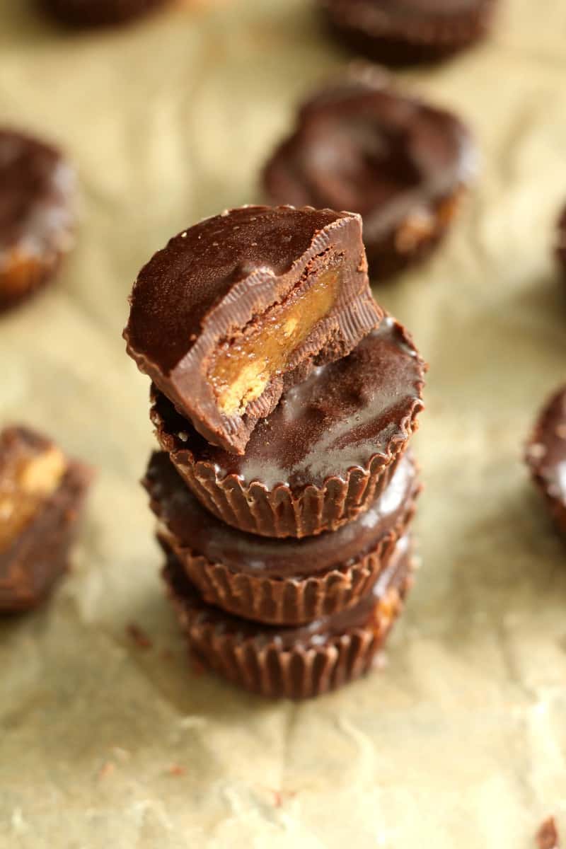Mini Chocolate almond butter cups with homemade chocolate