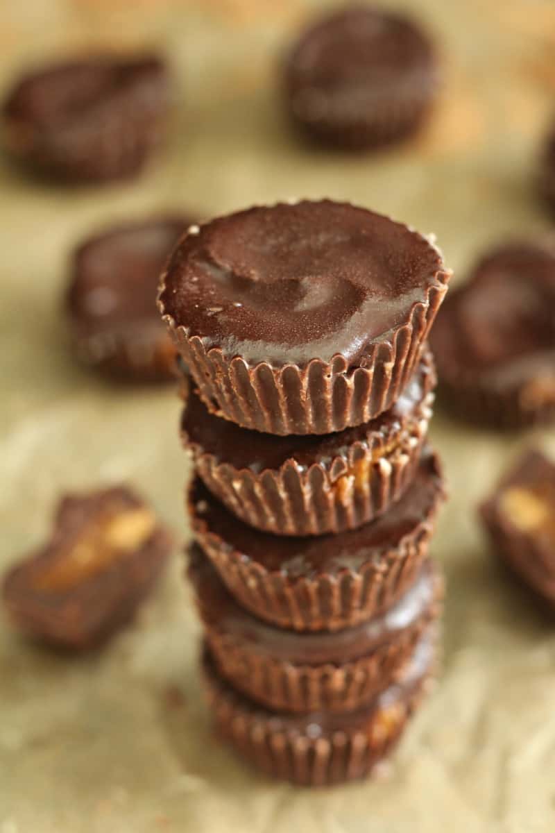 Mini chocolate maple almond butter cups