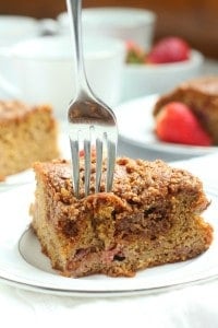 Strawberry banana coffee cake