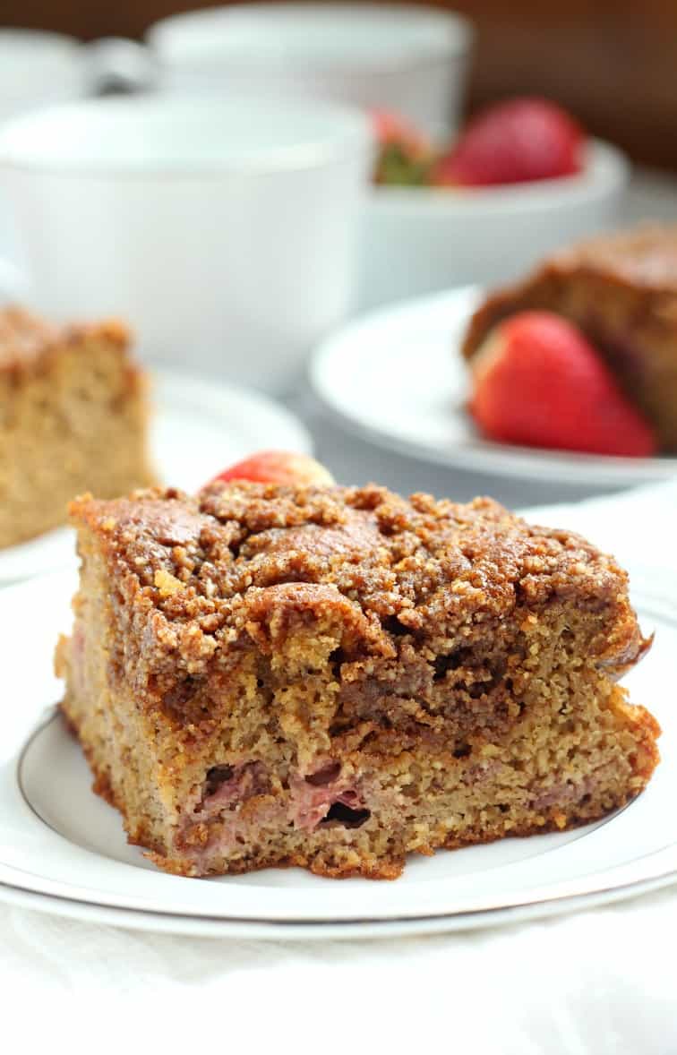 Strawberry banana coffee cake - gluten free, dairy free, paleo