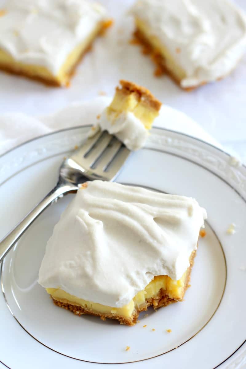 Triple Layer Paleo Lemon bars - gluten free and paleo with coconut whipped cream