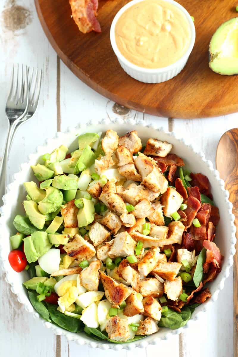 cobb salad with buffalo ranch