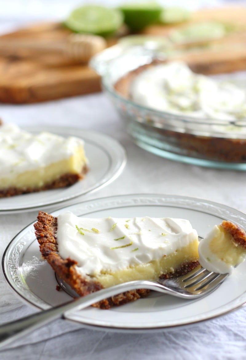 key lime pie with coconut whipped cream - paleo