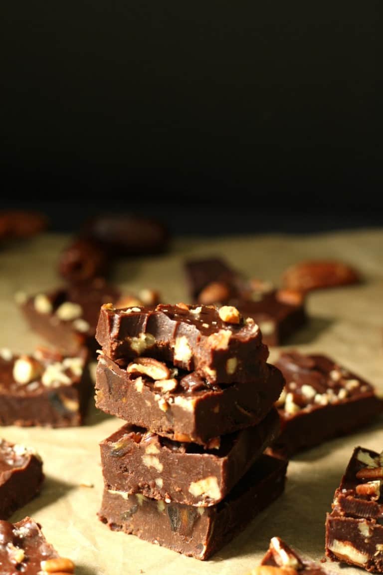 Dark Chocolate Fruit and Nut Fudge {Paleo & Vegan}