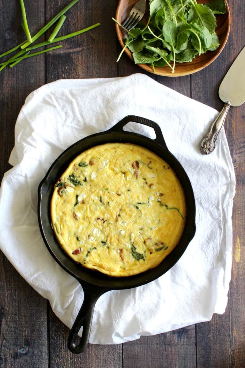 bacon spinach frittata with goat cheese