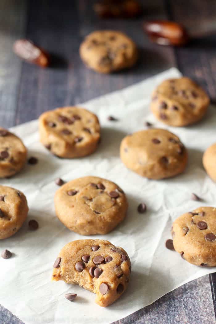 banana chocolate chip cookie dough bites-19