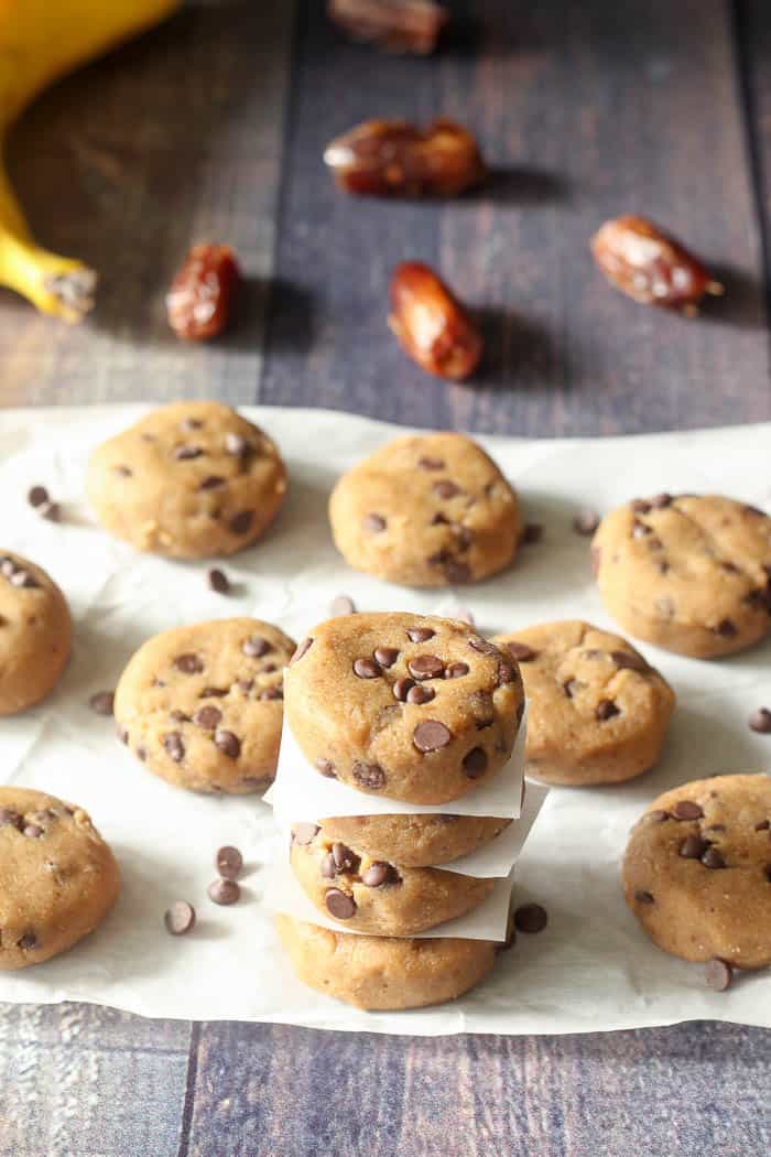 banana chocolate chip cookie dough bites-7