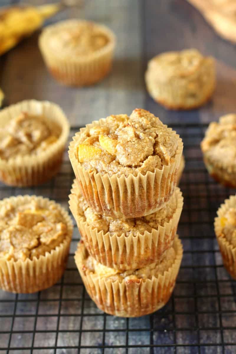 banana peach muffins - paleo and dairy free