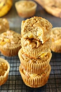 gluten free and paleo peach banana muffins