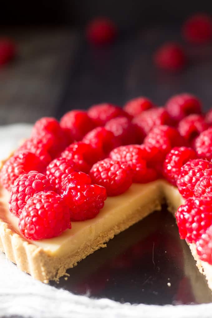 raspberry custard tart-11