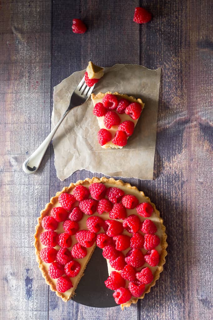 raspberry custard tart-22