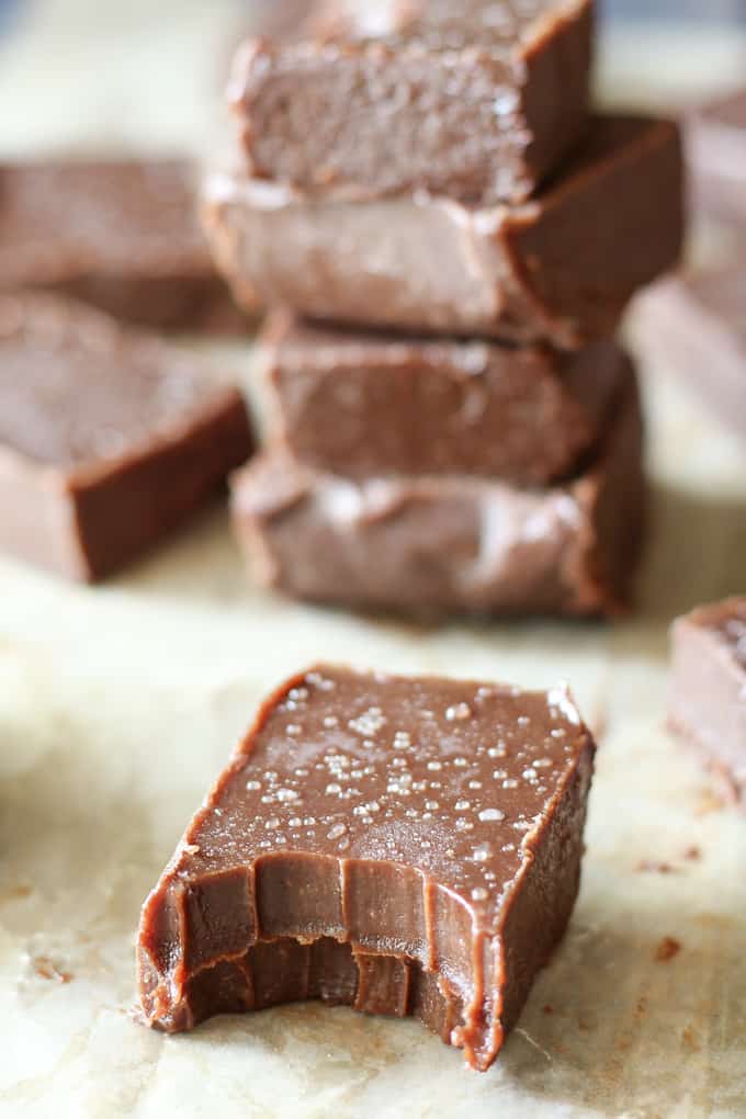 salted chocolate tahini fudge-19