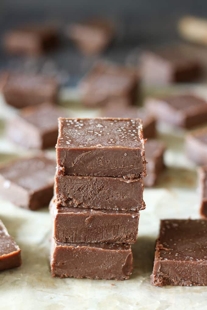 salted chocolate tahini fudge-6