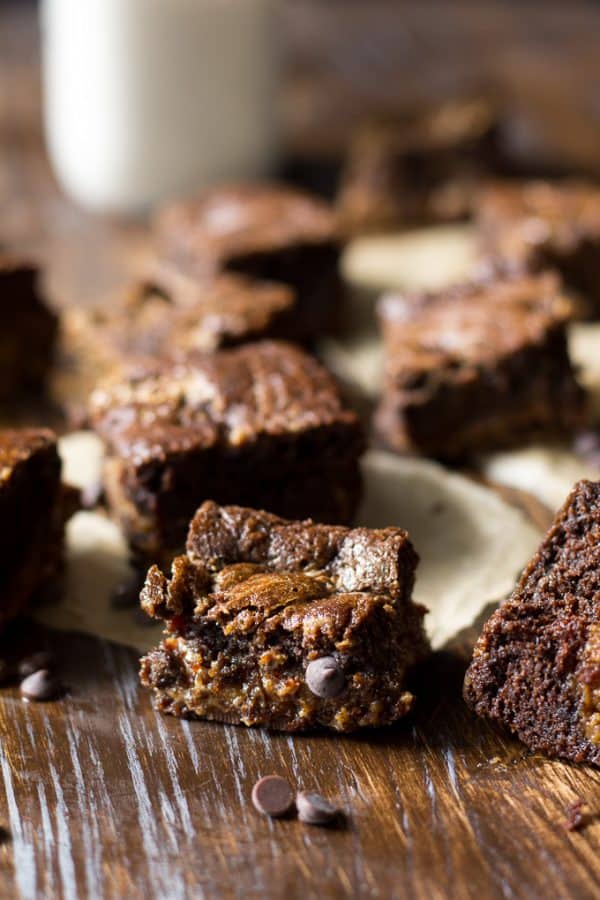 Chocolate Chip Cookie Dough Fudge Brownies {Paleo & Grain Free}