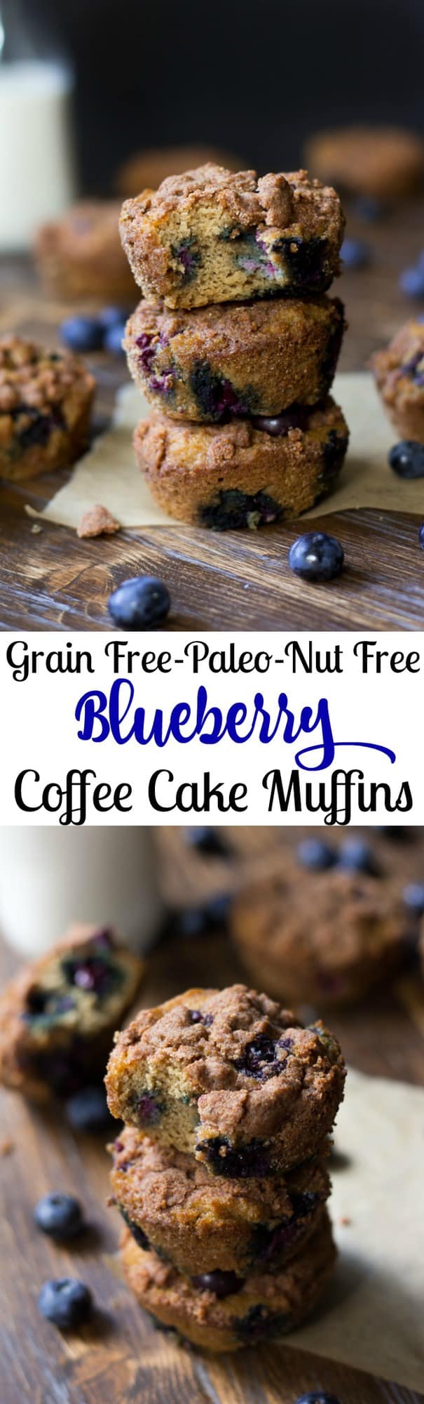 Paleo Blueberry Coffee Cake Muffins