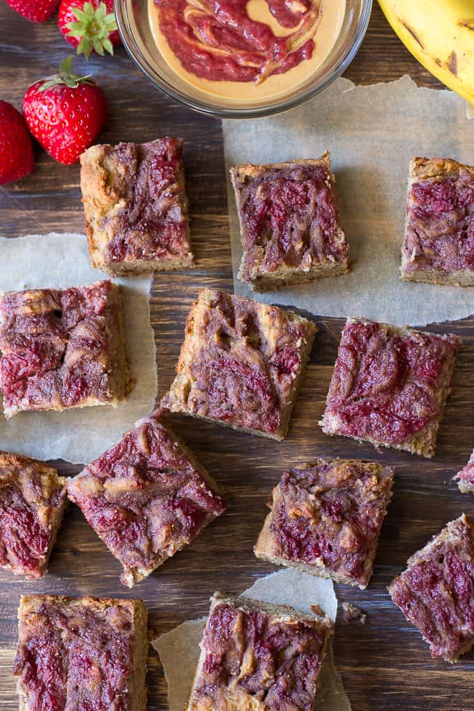 Strawberry banana bread breakfast bars-6