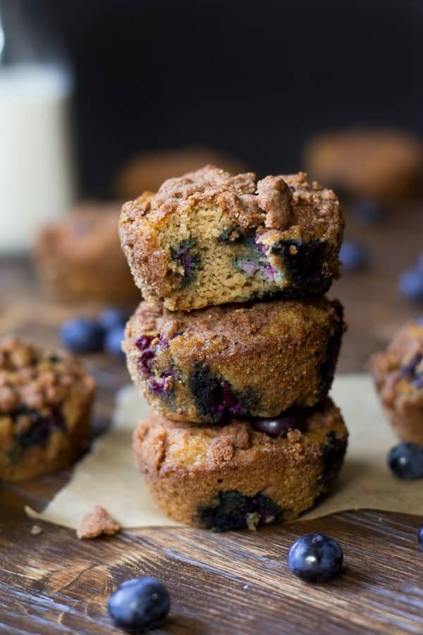 Paleo Blueberry Coffee Cake Muffins {Grain Free & Nut Free}