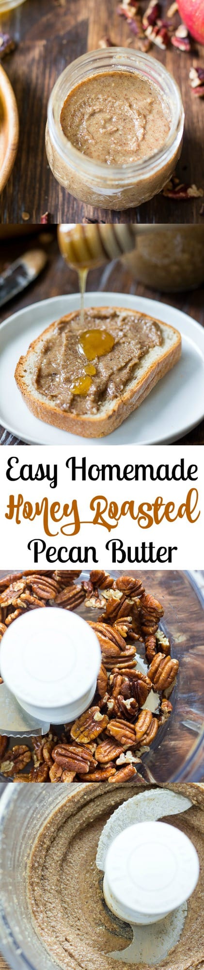 easy homemade honey roasted pecan butter paleo refined sugar free and just 4 ingredients! 