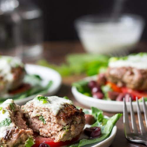 Paleo Lamb Burgers with Dairy Free Tzatziki {Whole30}