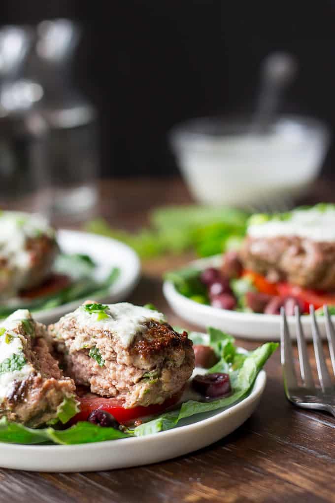 paleo lamb burgers with dairy free tzatziki {whole30}