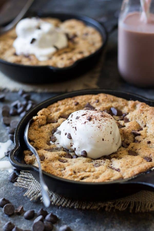 Paleo Chocolate Chip Skillet Cookies