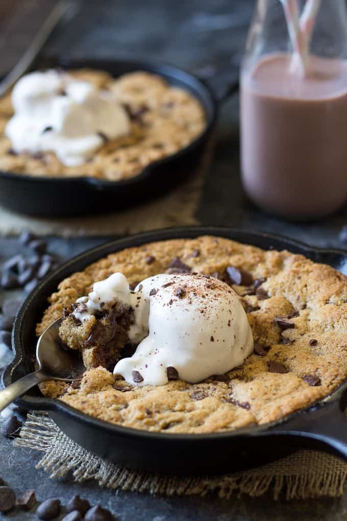 Skillet Chocolate Chip Cookie Recipe - Dine and Dish