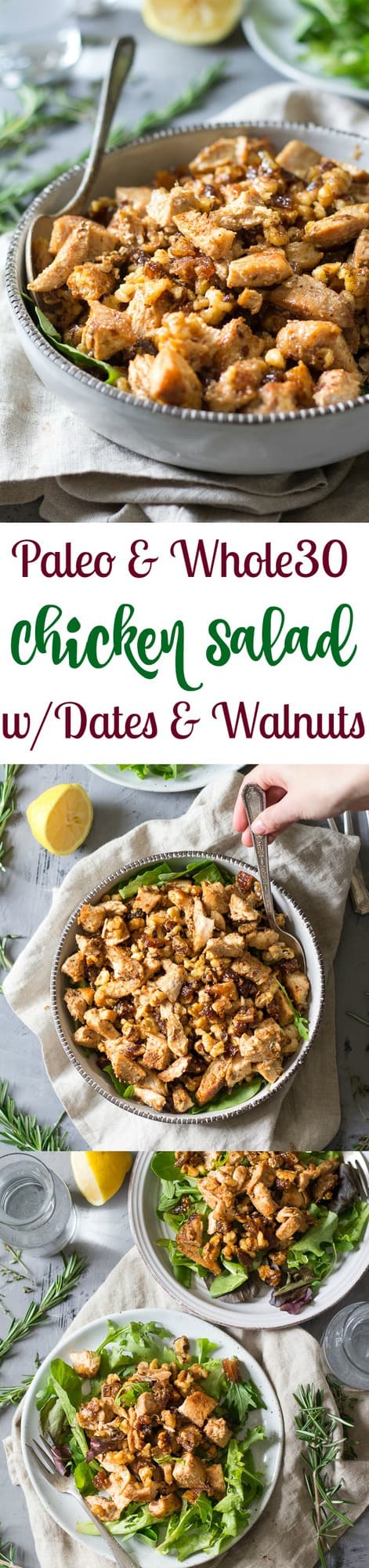 Paleo Chicken Salad with Dates and Walnuts {Whole30)