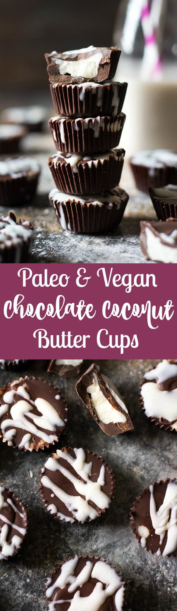 Rich, creamy and sweet Easy Chocolate Coconut Butter Cups that give you a healthy way to eat your chocolate candy!  They're Paleo, vegan, dairy free and refined sugar free.