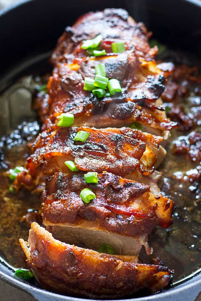 Paleo and Whole30 Bacon Wrapped Pork Tenderloin