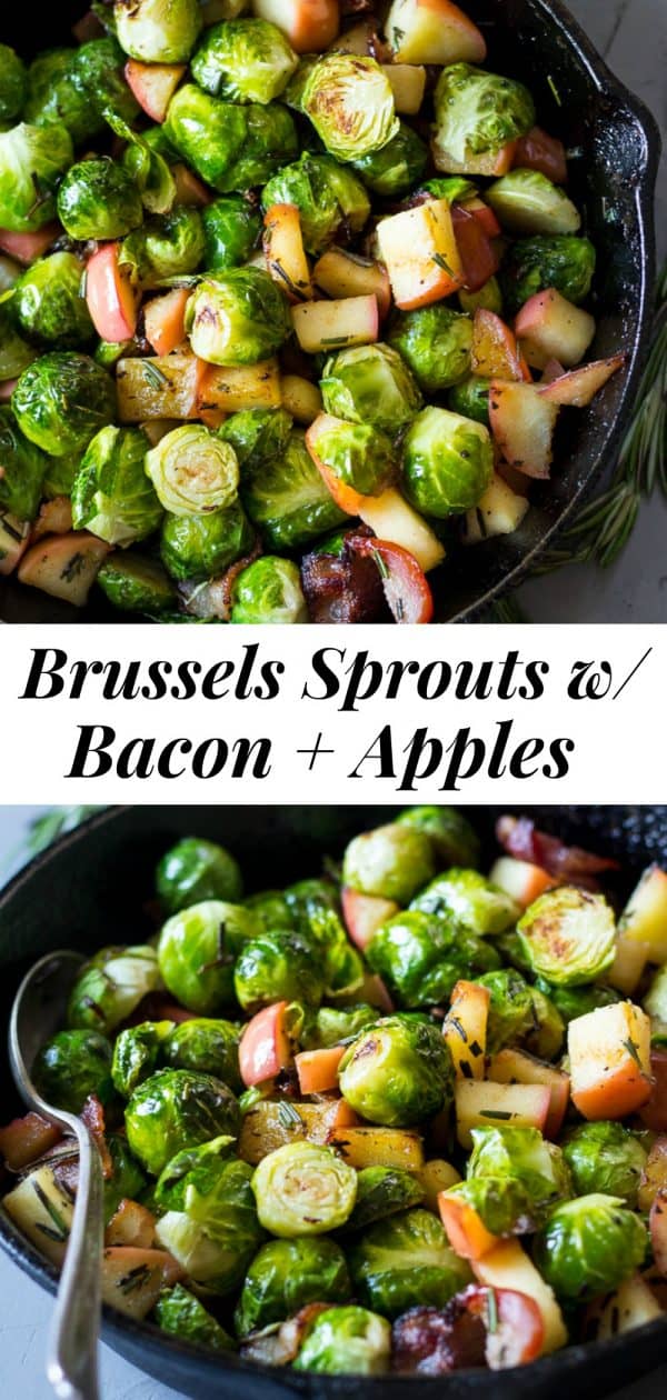 Paleo Roasted Brussels Sprouts with Bacon & Apples {Whole30}