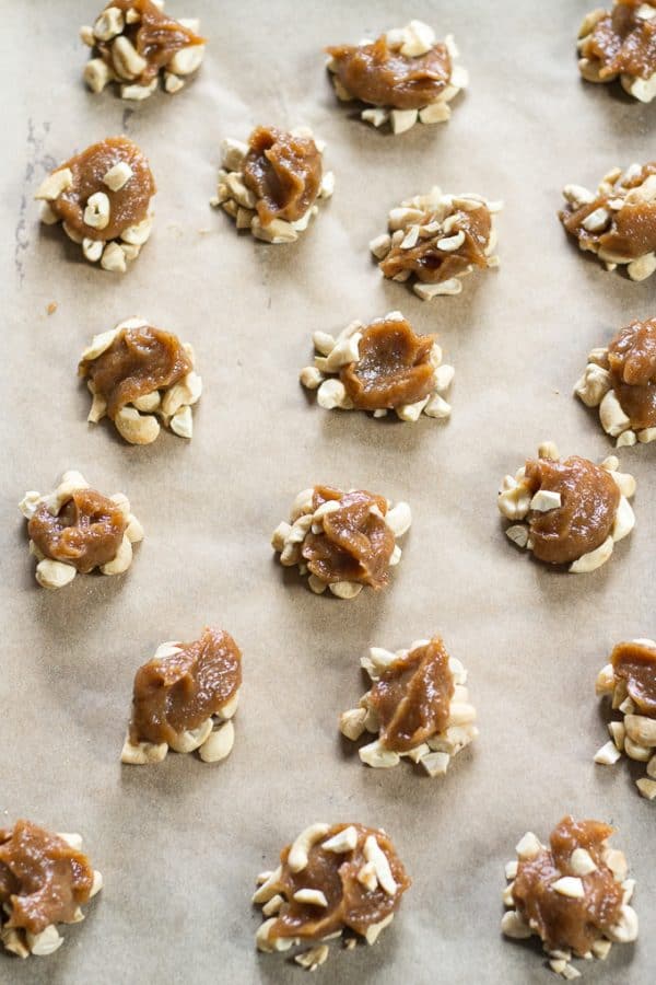 Paleo & Vegan Cashew Caramel Clusters {Turtle Candy}