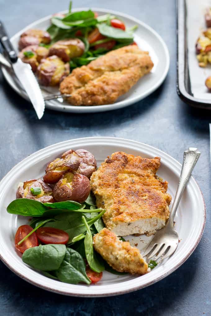 My family's favorite "breaded" Paleo Chicken Cutlets that are super easy, quick, and just as good as the original. Whole30 compliant and kid friendly - you can put these on you "go-to" dinner list!