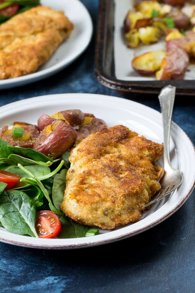 My family's favorite "breaded" Paleo Chicken Cutlets that are super easy, quick, and just as good as the original. Whole30 compliant and kid friendly - you can put these on you "go-to" dinner list!