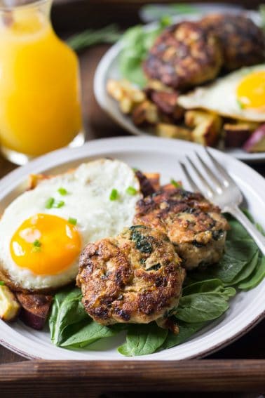 Homemade Chicken Sausage with Spinach and Onions {Whole30}