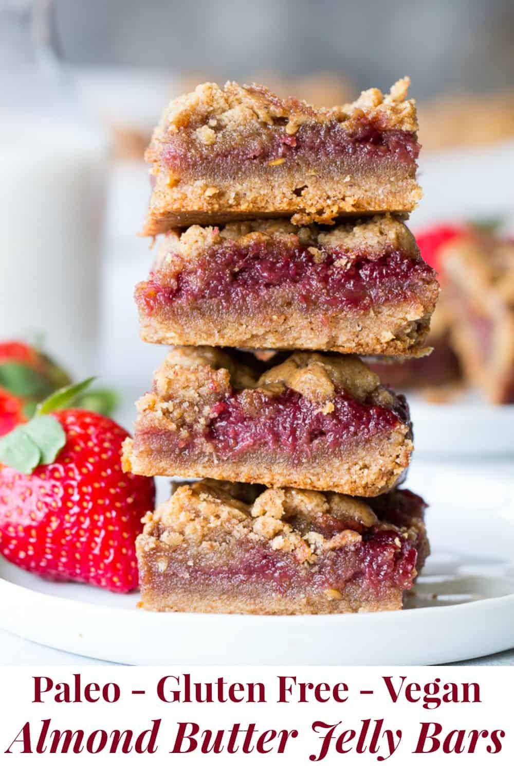Almond Butter & Jelly Cookie Bars {Paleo & Vegan} The Paleo Running Momma