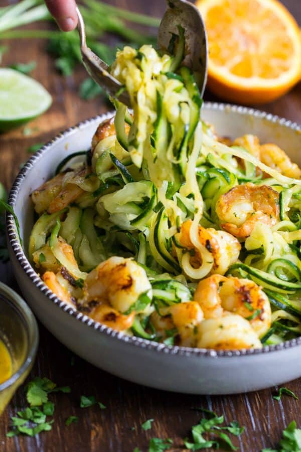 Citrus Grilled Shrimp and Zoodles {Paleo & Whole30}