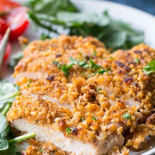 Walnut Crusted Turkey Cutlets Cutlets with "Honey" Mustard {Whole30}