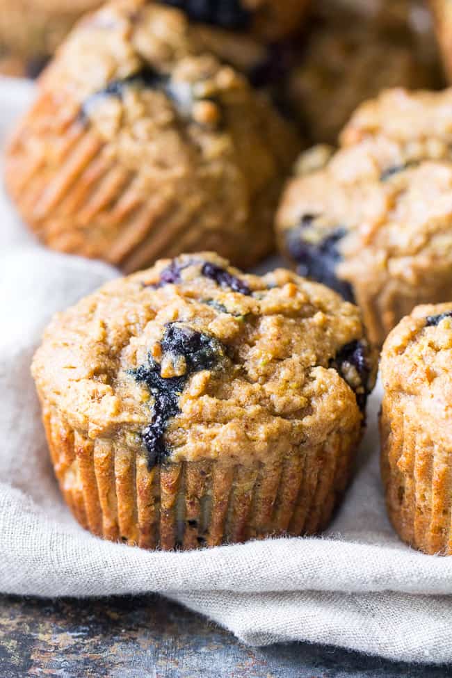 Tender, moist and hearty grain free and paleo blueberry zucchini muffins that everyone will love! The right combination of grain free flours gives them classic texture and unrefined coconut sugar adds the right amount of sweetness. Gluten free, dairy free, kid approved and great for breakfasts, brunches and snacks.