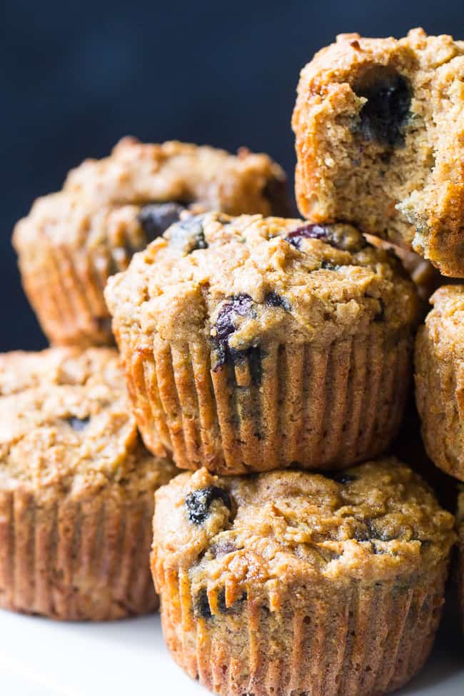 Tender, moist and hearty grain free and paleo blueberry zucchini muffins that everyone will love! The right combination of grain free flours gives them classic texture and unrefined coconut sugar adds the right amount of sweetness. Gluten free, dairy free, kid approved and great for breakfasts, brunches and snacks.