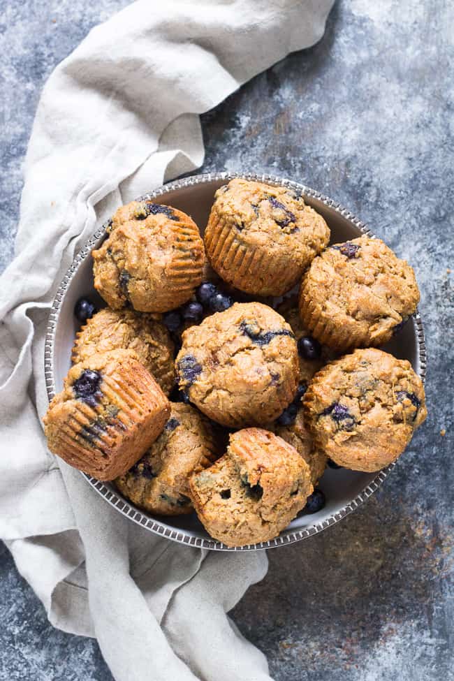 Tender, moist and hearty grain free and paleo blueberry zucchini muffins that everyone will love! The right combination of grain free flours gives them classic texture and unrefined coconut sugar adds the right amount of sweetness. Gluten free, dairy free, kid approved and great for breakfasts, brunches and snacks.