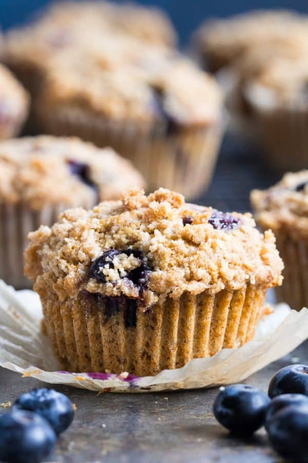 Paleo Blueberry Muffins with Crumb Top {Gluten-Free, Dairy-Free}