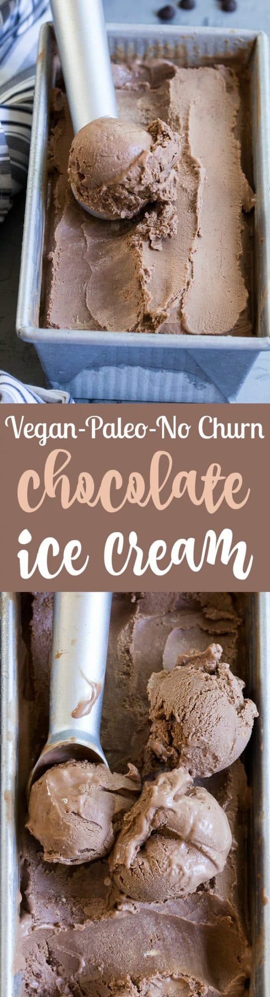 Chocolate Coconut Milk Ice Cream {NoChurn, Paleo, Vegan}