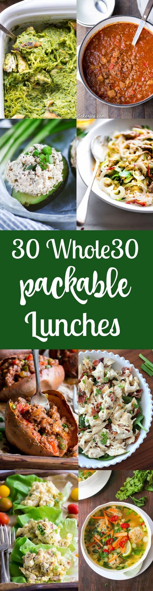 30 delicious, filling packable Paleo and Whole30 lunches for when you're on the go, plus what to pack your lunch in to keep it fresh and ready to eat!  All gluten free, dairy free, paleo and Whole30 compliant