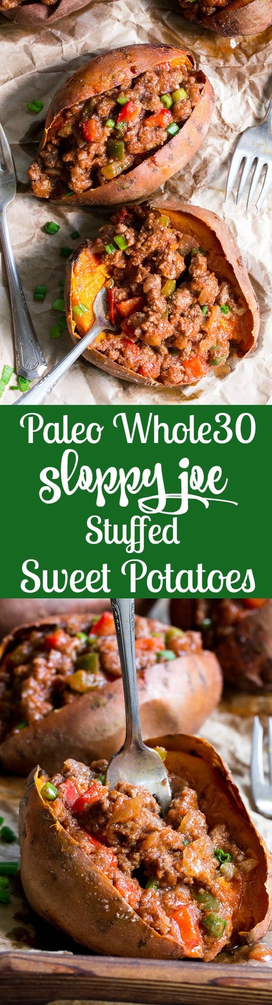 Paleo Sloppy Joe Stuffed Sweet Potatoes {Whole30}