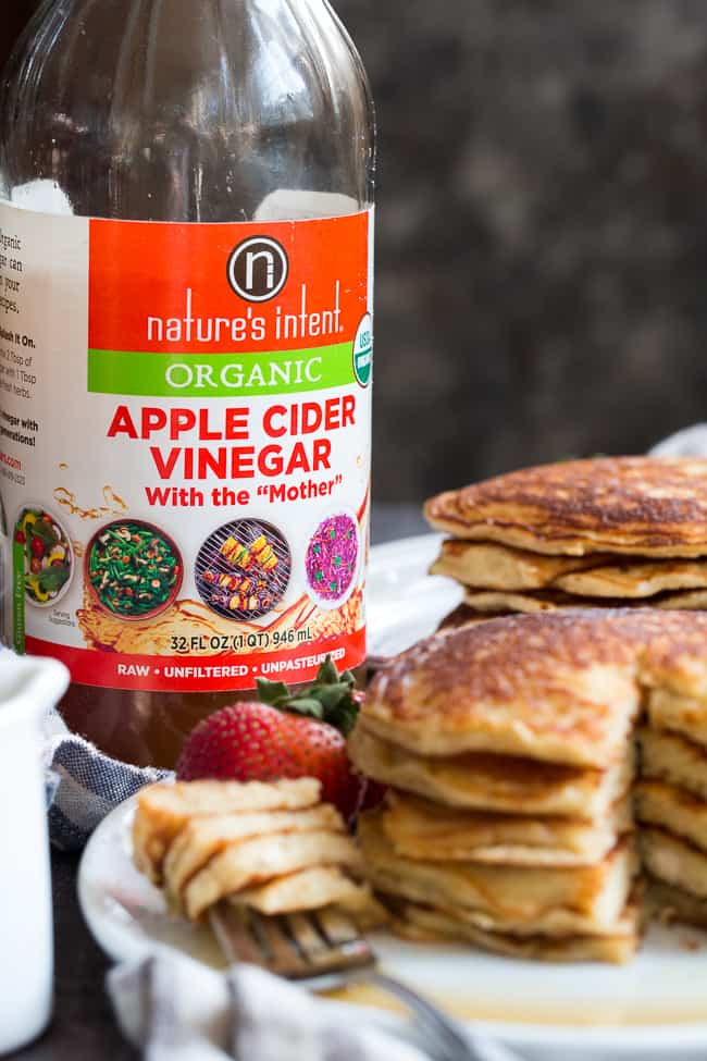 These fluffy paleo buttermilk pancakes are the perfect healthy answer to your pancake cravings! They come together quickly and are a hit with kids and adults alike. Grain free, nut free, dairy free and even freezable, which makes them great for breakfast or brunch any day of the week!